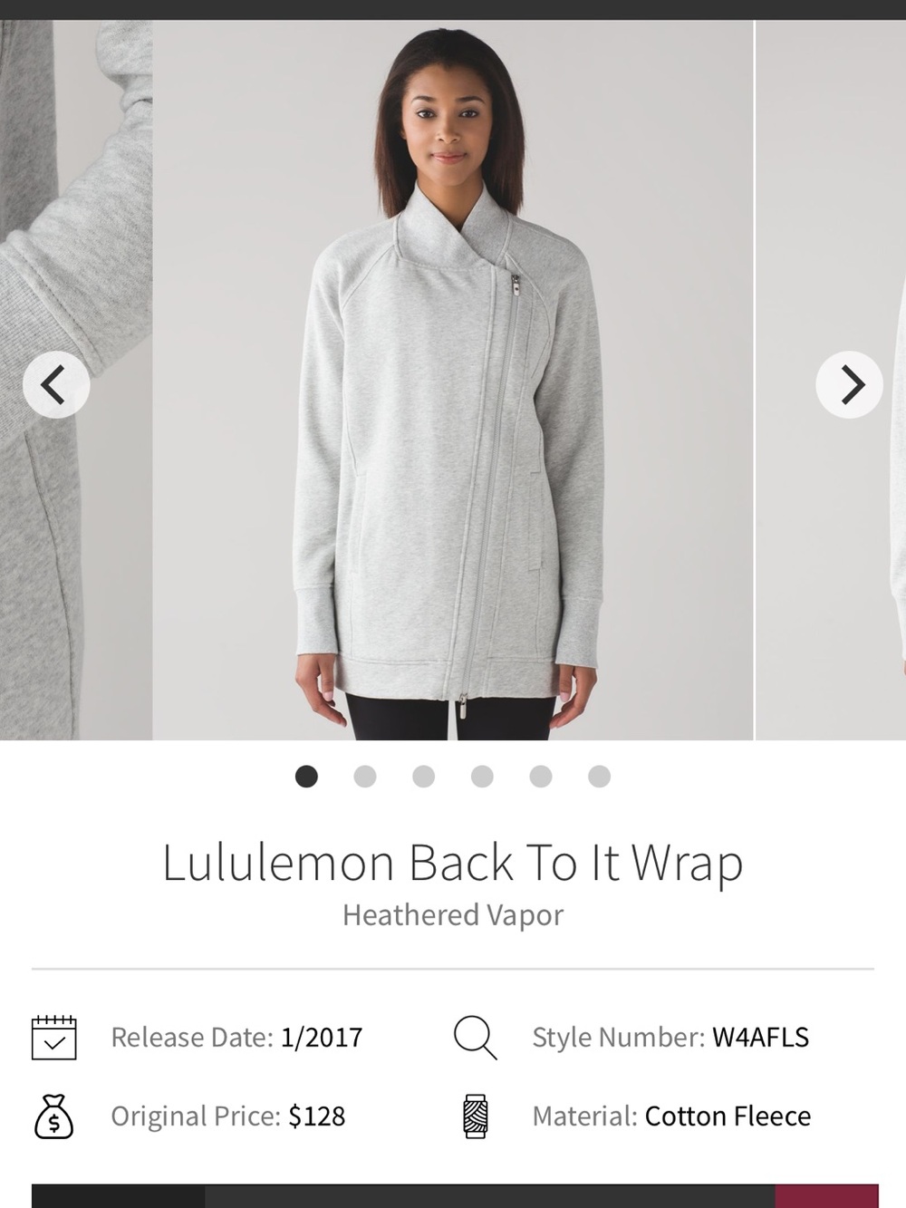 lululemon athletica Heathered Light Gray Wrap Jacket